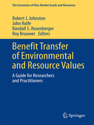 cover image of Benefit Transfer of Environmental and Resource Values